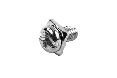 [E] น็อตยึดสายไฟ สแตนเลสชุบนิกเกิ้ล M4x7 mm พร้อมแหวนทรงสี่เหลี่ยม ขนาด 7x7 mm
